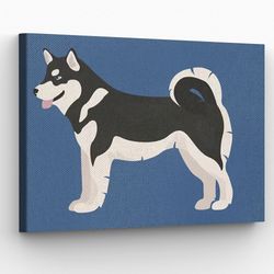 dog landscape canvas, alaskan husky, dog canvas print, dog painting posters, dog wall art canvas