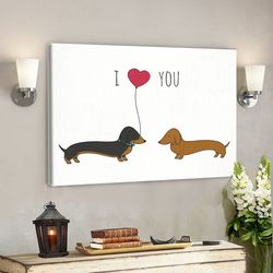 dog landscape canvas, dachshund love, canvas print, dog canvas print