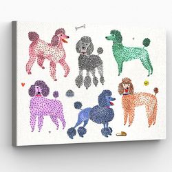 dog landscape canvas, poodles, canvas print, dog poster printing