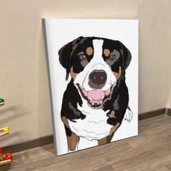 Dog Portrait Canvas, Rottweiler, Canvas Print, Dog Poster Printing -Dog Wall Art Canvas