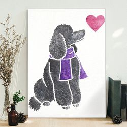 Dog Portrait Canvas, Watercolour Standard Poodle, Canvas Print, Dog Wall Art Canvas, Dog Painting Posters