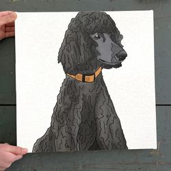 Dog Square Canvas, Misza The Black Standard Poodle, Canvas Print, Canvas With Dogs On It, Dog Canvas Print