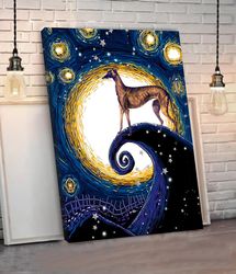 Greyhound Poster & Canvas, Dog Canvas Wall Art, Dog Lovers Gifts