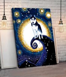 Husky Poster & Canvas, Dog Canvas Wall Art, Dog Lovers Gifts