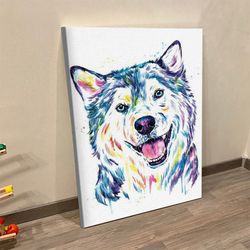 Portrait Canvas, Siberian Husky, Canvas Print, Dog Canvas Print, Dog Wall Art Canvas