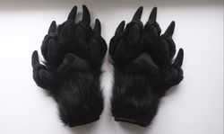 Black Fursuit Paws With Extra Large Claws