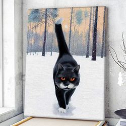 cat portrait canvas, a walk in the park, canvas print, cat wall art canvas, cats canvas print