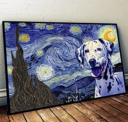 dalmatian poster & matte canvas, dog wall art prints, painting on canvas
