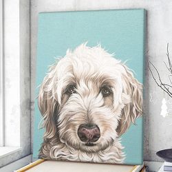 dog portrait canvas, sweet and soulful labradoodle painting, canvas print, dog wall art canvas, dog poster printing