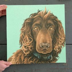 dog square canvas, boykin spaniel, dog art canvas print, canvas with dogs on it, dog wall art canvas