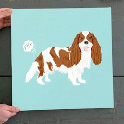 Dog Square Canvas, Cavalier King Charles Spaniel, Canvas Print, Dog Canvas Print, Dog Wall Art Canvas
