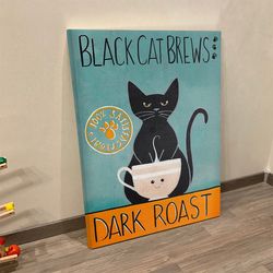 portrait canvas, black cat brews, canvas prints, dog canvas painting, cat wall art canvas