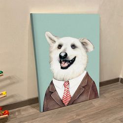 portrait canvas, happy dog, dog canvas prints, dog wall art canvas, dog canvas painting