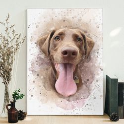 portrait canvas, watercolor dog portrait, dog art canvas, dogs canvas, dog wall art canvas