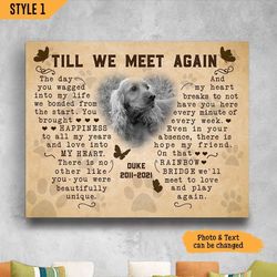 till we meet again dog canvas poster , art on canvas, framed print butterfly shape personalized