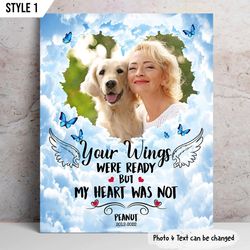 Your Wings Were Ready But My Heart Was Not Dog Personalized Canvas, Poster To Print, Gift For Dog Lovers