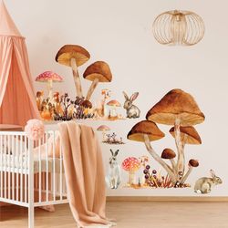 giant mushroom peel and stick wall decals 13 piece