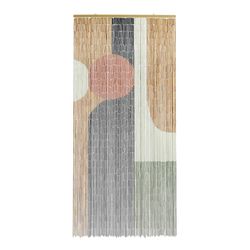Multicolor Abstract Shapes Bamboo Beaded Curtain