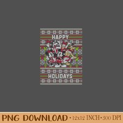 Disney Group Shot Happy Holidays Christmas Sweater Style Sweatshirt_result Design PNG. Instant Download
