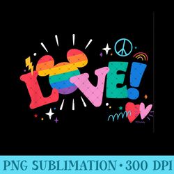 Disney Mickey Mouse Icon Pride Love Rainbow Doodles - PNG Art Files - Premium Quality PNG Artwork