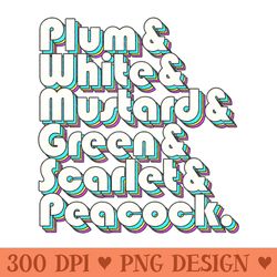 Plum White Mustard - High Quality PNG Files