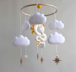 dragon baby mobile boy girl fantasy nursery decor expecting mom gift baby shower theme