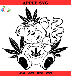 bear cannabis svg, teddy bear smoking marijuana svg, stoned bear svg