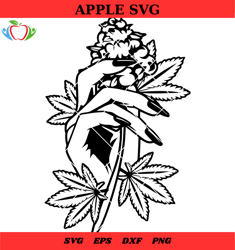 cannabis svg, girl holding hot cannabis leaves svg, sexy hand cannabis plan svg