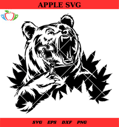 grizzly bear svg, grizzly bear smoking joint svg, bear smoking weed svg, bear svg