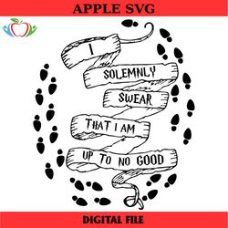 i solemnly swear that i am up to no good round footstep svg