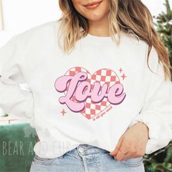love valentines day sweatshirt, valentines day gift for her, cute love crewneck, heart sweatshirt, love shirt, valenti