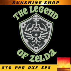 Legend of Zelda Hylian Shield Green Font png, digital download, instant