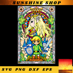 Legend Of Zelda Wind Waker Stained Glass Graphic png, digital download, instant png, digital download, instant