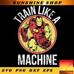 Marvel Iron Man Train Like a Machine Vintage Graphic png, digital download, instant png, digital download, instantMa