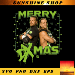 WWE Christmas Shawn Michaels Merry DX-Mas Paint Drip png, digital download, instant