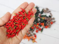 Miniature Chili Pepper 1:12 Miniature Vegetables Miniature pepper Miniature farmer Realistic miniatures food for dolls