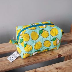 Handmade Makeup cosmetic bag Lemons