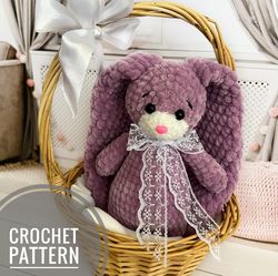 CROCHET PATTERN Bunny toy Stuffed bunny toy Cute bunny toy Amigurumi tutorial PDF file