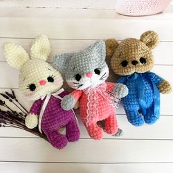 Stuffed Teddy bunny toy Handmade - Decorative toy