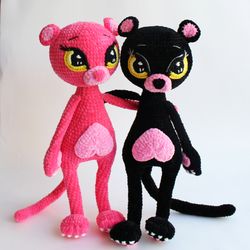 Stuffed panther toy Handmade - Unique Home Decor