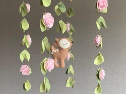 baby mobile girl, nursery decor, baby mobile, baby girl mobile, deer mobile, crib mobile girl, bambi mobile, floral baby