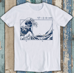 The Great Wave Off Kanagawa Fibonacci The Golden Spiral in Geometry Limited Edition Best Seller Funny Meme Top Gift Tee