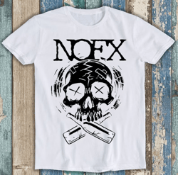 NOFX Skull Beer Music Band Never Trust A Hippie Funny Gift Tee T Shirt