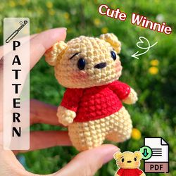 Pocket Winnie The Pooh Crochet Bear Amigurumi Pattern | Cute Crochet Animal | PDF & Mini Video Tutorials