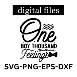One Boy Thousand Feelings SVG Cut File | commercial use instant download printable vector clip art Newborn Baby | Baby B