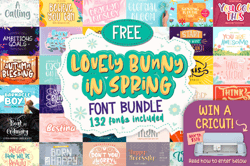Lovely-Bunny-In-Spring-Font-Bundle