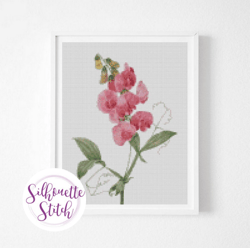 flowers vintage picture cross stitch pattern - modern cross stitch pattern - counted cross stitch pattern - hand embroid
