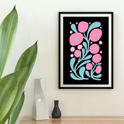 Abstract Botanical Wall Art, Minimalist Botanical Print, Colorful Abstract Botanical Printables, 24x36 in