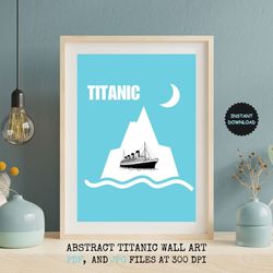 Titanic Minimal Modern Art Movie Print Abstract Home, Abstract Titanic Wall Art
