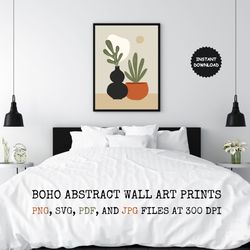 Boho Abstract Wall Art Prints, Boho Wall Decor, Boho Wall Art, Abstract Home Decor